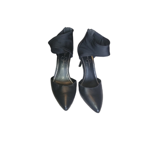 Jessica simpson black ankle wrap heels size 9.5 - Picture 2 of 8